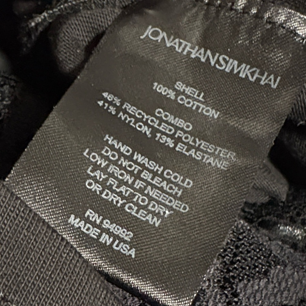 Jonathan Simkhai Standard Aida S/S Cropped T-shirt Lace Hem Drawstring Ruching - Picture 6 of 6